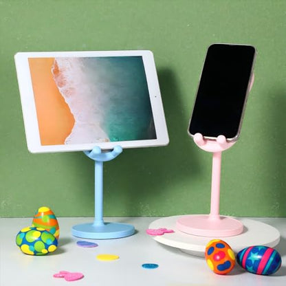 Kathfly 2 Pack Cute Phone Stand for Desk, Pink and Blue, Rabbit - color: Pink and Blue, style: Rabbit