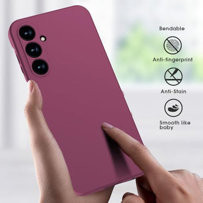 X-level for Samsung Galaxy S23 FE Case Slim Fit Ultra-Thin Super Soft TPU Phone Back Cover, Light Protective Matte Finish Coating Case for Samsung S23 FE 5G -WineRed - color: Winered