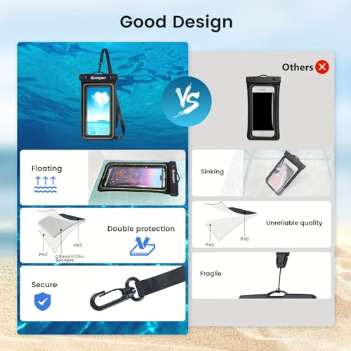 Waterproof Phone Pouch - 6 Colors Universal Touchscreen Waterproof Phone Bag for Swimming, Beach & Outdoor Use (Grey) - color: grey