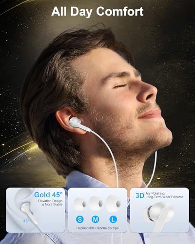 iPhone 17e 17 Headphones Wired USB C Ear Buds for i Phone 18 Pro Max 17pro - color: White