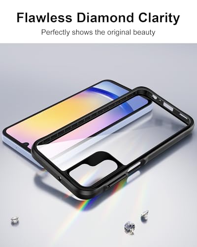 HOOMIL Case for Samsung Galaxy A25, Non-Yellowing, Drop Protection, Anti-Scratch Transparent Hard Back Phone Cover - Black - color: Black, size: A25 5G