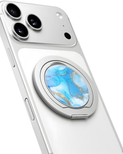 Magnetic Phone Grip for MagSafe, Ultra-Thin 360° Rotate Lightweight - color: silver