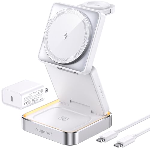 Fast 25W 3 in 1 Foldable Wireless Charging Station for iPhone 18 Pro Max - color: WHITE