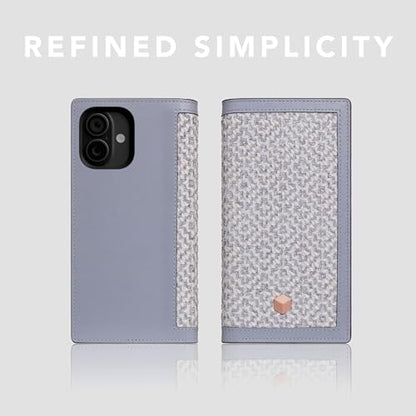 SLG D5 Edition British Fabric Wallet Case for iPhone 16 - [2-in-1] Handcrafted Detachable Diary Style with Magnetic MagSafe Back Cover, Gift Box Included (Ash Blue) - color: [D5 Edition] Ash Blue, size: iPhone 16