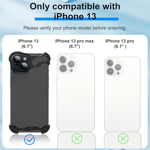 Frameless Phone Case Crafted for iPhone 13 Black - color: Aluminum Black, size: iPhone 13