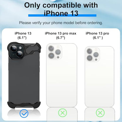 Frameless Phone Case Crafted for iPhone 13 Black - color: Aluminum Black, size: iPhone 13