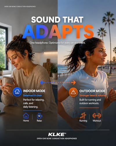 Bone Conduction Headphones for Running with mic and Rear Safety Light - color: KLKE-Gray