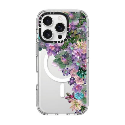 CASETiFY for iPhone 16 Pro Case - Impact Clear Compatible with MagSafe | Not Yellowing | 6.6 ft. 3x Military Grade Drop Protection | MY SUCCULENT GARDEN | Clear - color: MY SUCCULENT GARDEN, size: Iphone 16 Pro (6.3")