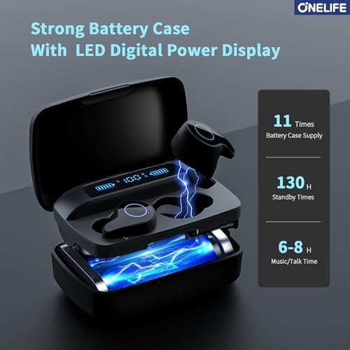 ONE LIFE Wireless Earbuds Bluetooth 5.3, 88Hrs Playtime with Charging Case, in-Ear Stereo Headphones with Cell Phone Charging Function, IPX7 Waterproof for Sports