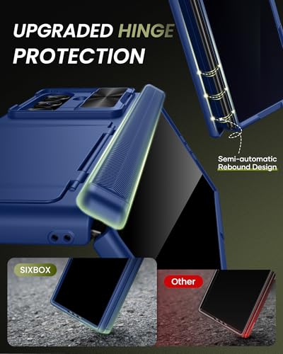 for Galaxy Z Fold 7 Case with Privacy Screen Protector, Blue - color: Blue-Y