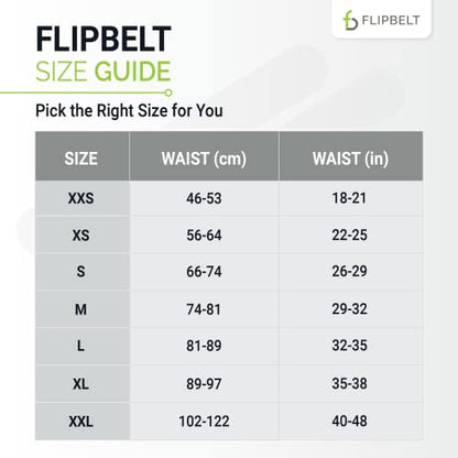 FlipBelt Classic Running Belt, Phone Holder for Running, Money Belt Pouch - color: Black, size: Extra Small