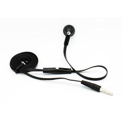 Mono Headset Wired Earphone Single Earbud 3.5mm Headphone Flat Black Compatible with GreatCall Jitterbug Flip
