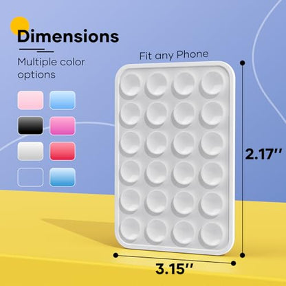 Silicone Phone Sticky Grip, Suction Phone Case Mount for iPhone and Android, Hands-Free Sticky Cell Phone Grip, Mobile Fidget Mirror Holder for Selfies and Videos - color: Pristine Snow（White）