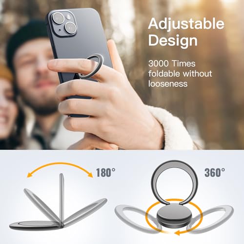 JETech Cell Phone Ring Holder with 360° Rotation, Black