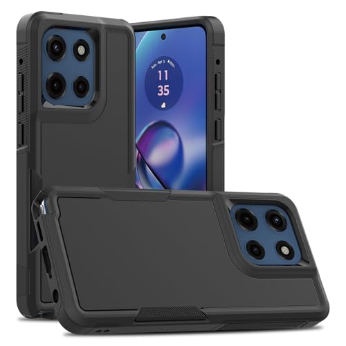 for Moto G Stylus 2025/2026 Case: Dual Layer Protective Heavy Duty Cell Phone Cover Shockproof Rugged with Screen Protector - Military Protection Bumper Tough - for G Stylus 2025/2026, Black - color: Black (PC) + Black (TPU)