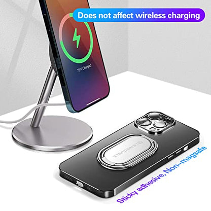 Phone Ring Holder Finger Kickstand, Foldable Cell Phone Stand, Silver - color: Adhesive- Silver