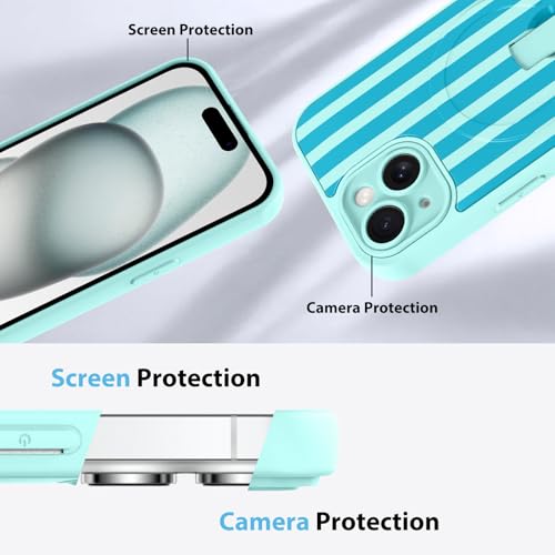 KANGHAR Compatible with iPhone 15 Case Stripes -Blue - color: Blue-Stripes, size: iPhone 15