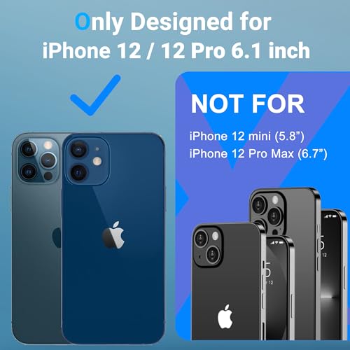 Designed for iPhone 12 case,iPhone 12 pro case,[Military Drop Protection] [Not Yellowing] Shockproof Slim Thin Phone Case for iPhone 12/12 Pro,Clear