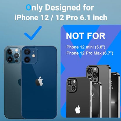 Designed for iPhone 12 case,iPhone 12 pro case,[Military Drop Protection] [Not Yellowing] Shockproof Slim Thin Phone Case for iPhone 12/12 Pro,Clear