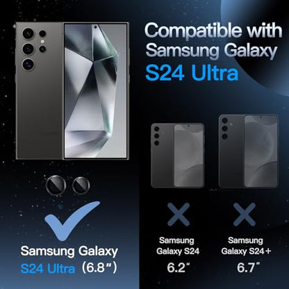 JETech Camera Lens Protector for Samsung Galaxy S24 Ultra, Black, 1 Set