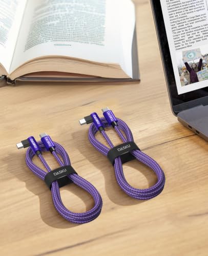 USB C to USB C Cable 90 Degree USB C Cable Fast Charging 60W, 6FT 2Pack - color: Purple, size: 6FT, style: USB C to USB C