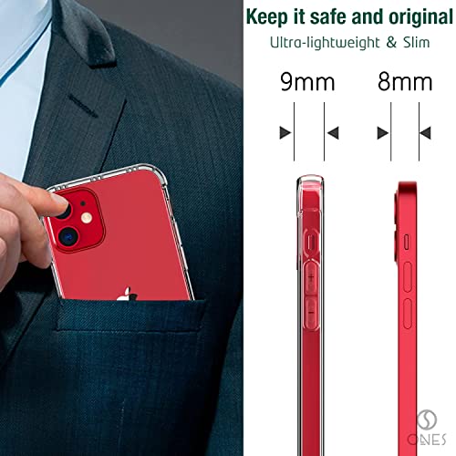 ONES for iPhone 12/12 Pro Case Clear Slim Soft TPU Silicone Cover Military Drop Protective Thin Phone Bumper Case with Shockproof Airbags, Yellowing Resistant, Transparent - color: HD High Transparency, size: iPhone 12Pro / 12