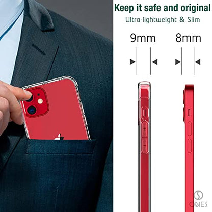 ONES for iPhone 12/12 Pro Case Clear Slim Soft TPU Silicone Cover Military Drop Protective Thin Phone Bumper Case with Shockproof Airbags, Yellowing Resistant, Transparent - color: HD High Transparency, size: iPhone 12Pro / 12