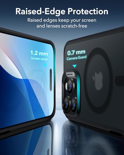 ESR for iPhone 16 Pro Case, Compatible with MagSafe, Shockproof Military-Grade Protection, Magnetic Phone Case for iPhone 16 Pro, Classic Hybrid Case (HaloLock), Frosted Black - color: C-Frosted Black