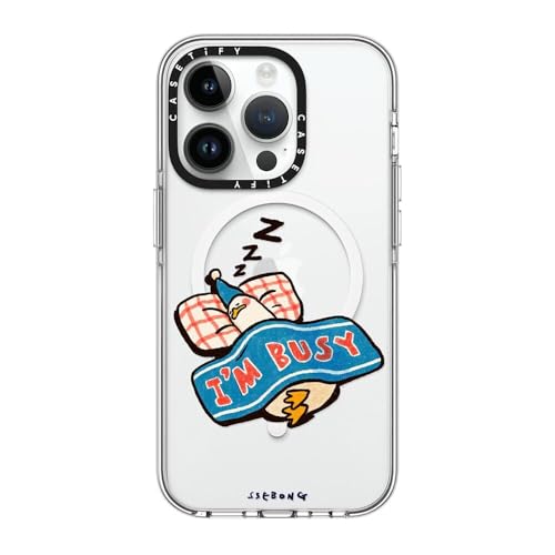 CASETiFY for iPhone 14 Pro Case - Impact Clear Compatible with MagSafe | Not Yellowing | 6.6 ft. 3X Military Grade Drop Protection | I'm so busy | Clear - color: I'm so busy, size: Iphone 14 Pro (6.1")