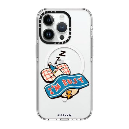 CASETiFY for iPhone 14 Pro Case - Impact Clear Compatible with MagSafe | Not Yellowing | 6.6 ft. 3X Military Grade Drop Protection | I'm so busy | Clear - color: I'm so busy, size: Iphone 14 Pro (6.1")