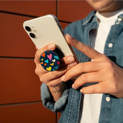[2 Pack] Cell Phone Grip with Expanding Kickstand, Brown Heart - color: Brown Heart