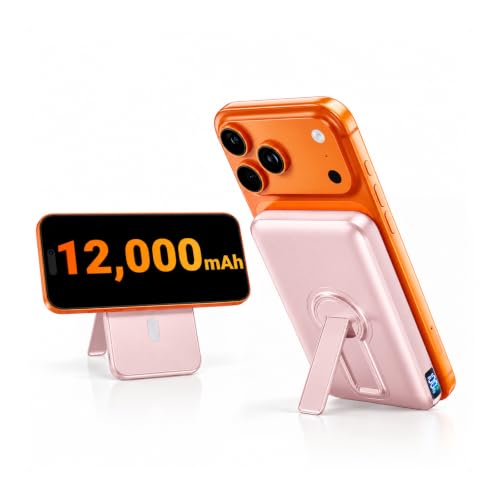 12000mAh for Magsafe Power Bank, Wireless Magnetic Portable Charger - color: Pink