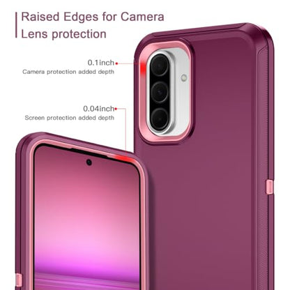 I-HONVA for Samsung Galaxy A37 5G Case Shockproof Dust/Drop Proof 3-Layer Full Body Protection [Without Screen Protector] Rugged Heavy Duty Cover Case for Galaxy A37 5G,Purple/Pink - color: Purple/Pink