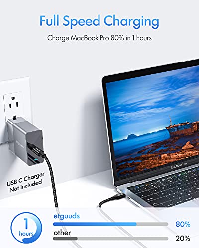 etguuds USB C to USB C Cable 4ft, 2-Pack 60W C to C Cable Fast Charging - color: Black, size: 4ft