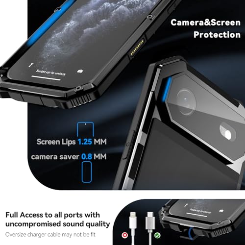 Lunivop Compatibility with iPhone Air Case 6.5'' 2025 Heavy Duty with Built in Screen Protector Lens Protection Rugged Stand 360 Full Body Military Grade Metal Bumper Phone Cases Men 17 Air Black - color: Black, size: iPhone 17 Air 6.5 2025