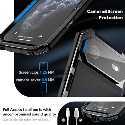 Lunivop Compatibility with iPhone Air Case 6.5'' 2025 Heavy Duty with Built in Screen Protector Lens Protection Rugged Stand 360 Full Body Military Grade Metal Bumper Phone Cases Men 17 Air Black - color: Black, size: iPhone 17 Air 6.5 2025