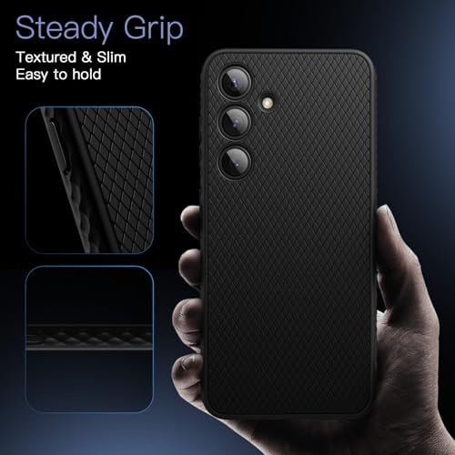 JETech Grip Case for Samsung Galaxy S24, Black | Ergonomic Hold, Camera Lens Protection, Soft TPU Design, Shockproof Protection - color: Black, size: S24