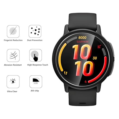 5 Pack Tempered Glass for Garmin (Bounce 2) Screen Protector,9H Hardness,Ultra Resistant,Anti-Fingerprints,No Bubbles,HD-Clear,Full Coverage Watch Film for Garmin (Bounce 2) [Easy Install] - color: Garmin (Bounce 2)