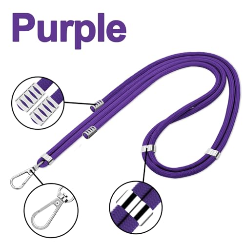 Cell Phone Lanyard, 2 Phone Crossbody Lanyard, 2 Wrist Phone Strap and 6 Connectors Compatible with Most Phones - color: Black Purple