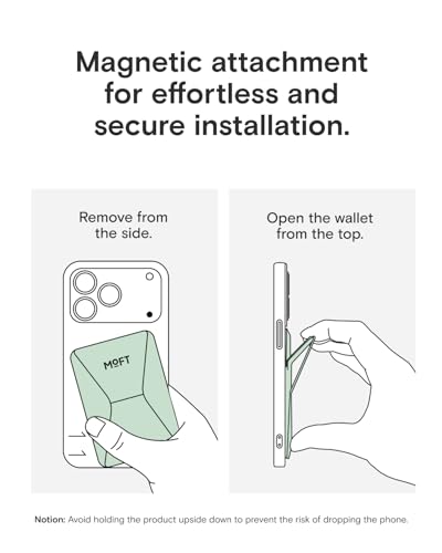 MOFT Magnetic Wallet Stand Compatible with iPhone 18/17/16/15/14/13 Series, Angle Adjustment Magsafe Compatible MOVAS Phone Stand - color: Peppermint, size: Standard