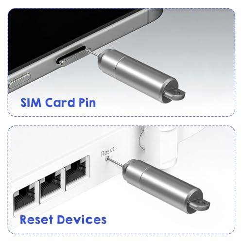 Ymapinc 2 in 1 Dual Head SIM Card Removal Tool, SIM Ejector Pin with Keychain Tools, Easy to Carry for Clean Earphone Mobile Phone Reset Devices