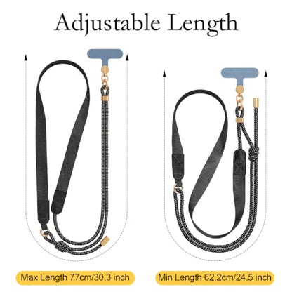 Phone Lanyard Crossbody Adjustable Strap for Travel Outdoor Black - color: Black
