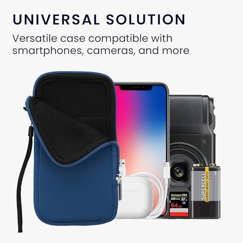 kwmobile Universal Phone Pouch Size XL - 6.7/6.8" - Neoprene Smartphone Pouch with Zip - Water-Repellent Mobile Phone Case - Sleeve in Blue - color: blue, size: XL - 6.7/6.8"