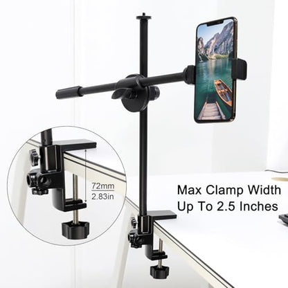 RTNLIT Desk Lamp Clamp, 0.49in/12.5mm 4 Hole Metal Table Mounting Clamp - color: Black