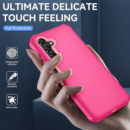 for Samsung Galaxy A16 5G Case : 3-Layer Shockproof Phone Cover with HD Screen Protector,Hybrid Protective Military-Grade Drop Protection for Galaxy A16 5G Phone Case (Pink/Rose Gold) - color: Pink/Rose Gold
