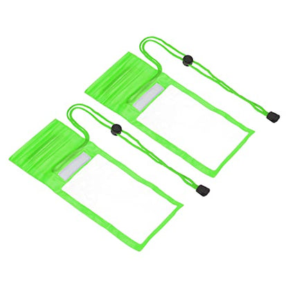 PATIKIL Waterproof Phone Pouch, 2 Pack Universal Lanyard Cellphone Dry Bag Clear Protection Cover Bag for Beach Swimming Pool, Green - color: Green