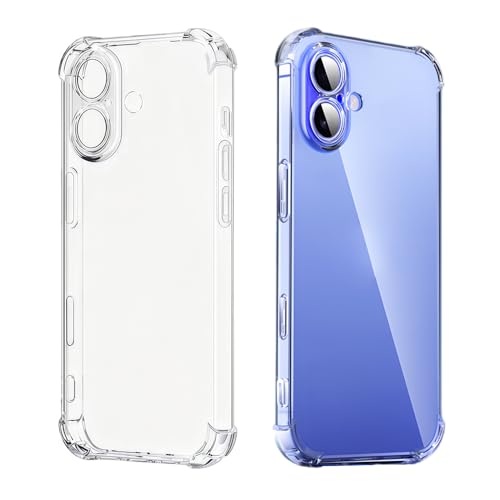 1Pcs Transparent Ultra-Thin Soft Phone Case with Four Corner Protection for iPhone 16-6.1inch，Luxury Soft TPU Protective Cover