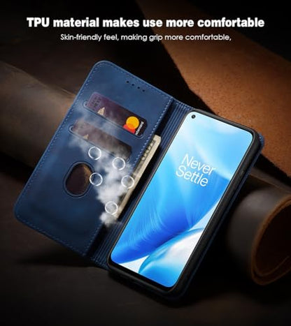 Asuwish Flip Wallet Phone Case for OnePlus Nord N200 5G with Screen Protector Magnetic Closure Folio Cover Credit Card Holder Slot Stand One Plus N 200 G5 1 Plus 200N 1plus One+ 1+ N2005G 2021 Blue - color: Blue