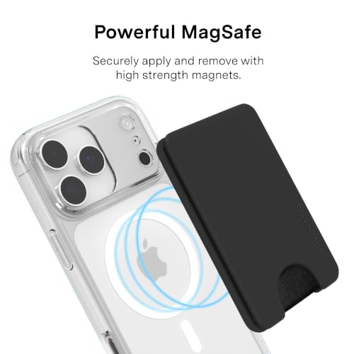VELVET CAVIAR compatible with MagSafe Wallet - Magnetic Card Holder - color: Just Black