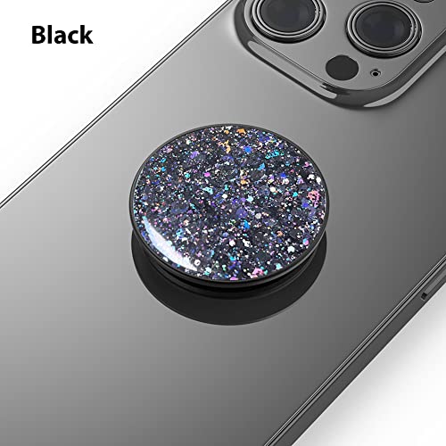 Phone Ring Holder, Phone Grip Holder Finger Kickstand, Foldable & Adjustable Metal Cell Phone Rings Gripper Stand Work with Magnetic Car Mount for iPhone Samsung & Other Phones - Sparkle Black - color: Sparkle Black